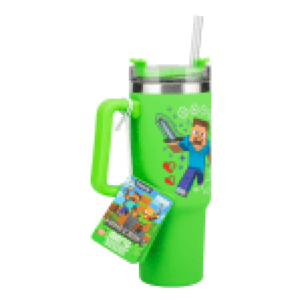 MINECRAFT GREEN 900ML MULTIWAY TRAVEL CUP STRAW - Image 2