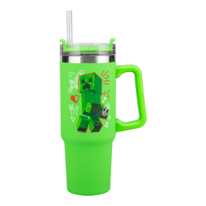 MINECRAFT GREEN 900ML MULTIWAY TRAVEL CUP STRAW