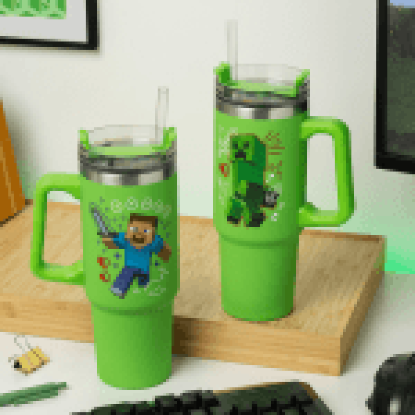 MINECRAFT GREEN 900ML MULTIWAY TRAVEL CUP STRAW - Image 4