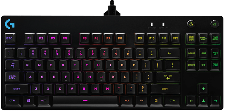 Keyboard Logitech G Pro TKL Wired Mechanical, GX Blue Clicky UK, QWERTY layout