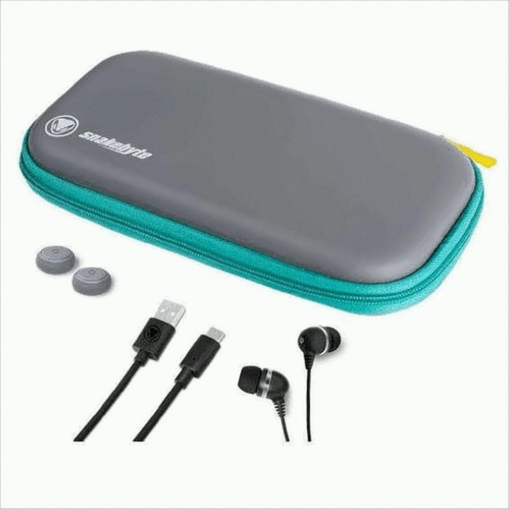 Switch Lite Pack Travel: Kit bag + charging cable + in-ear headphones + controller caps