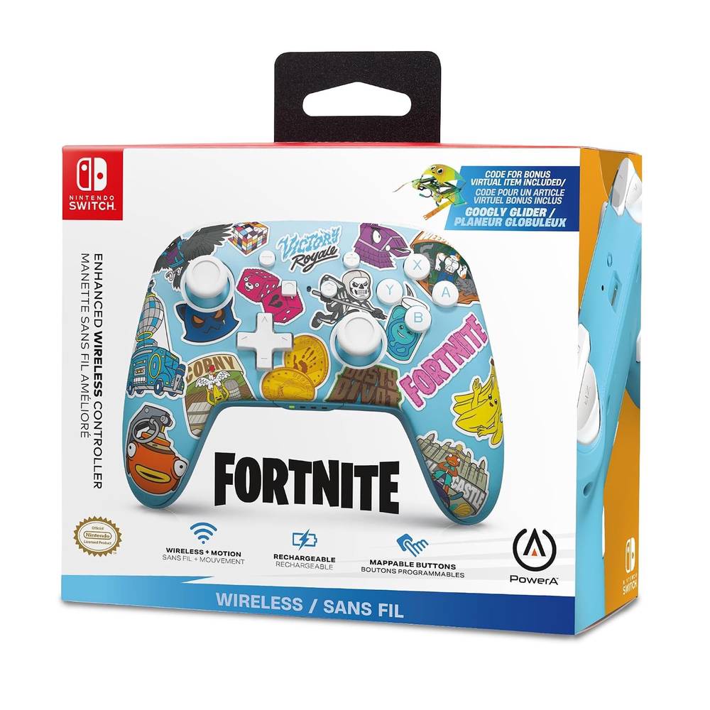 Switch Controller Enhanced Wireless Fortnite Sticker Mania Nsw2 Compatible