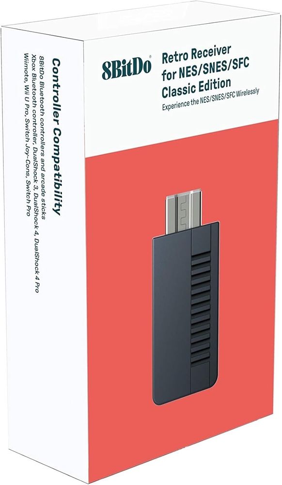 8BitDo: Retro Receiver - Classic Edition - Black (PS3/PS4/Wii/Switch/Xbox)