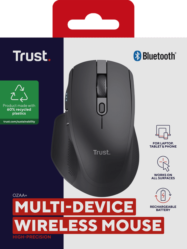 Trust Ozaa+ Multi-connect Wireless Mouse - Black